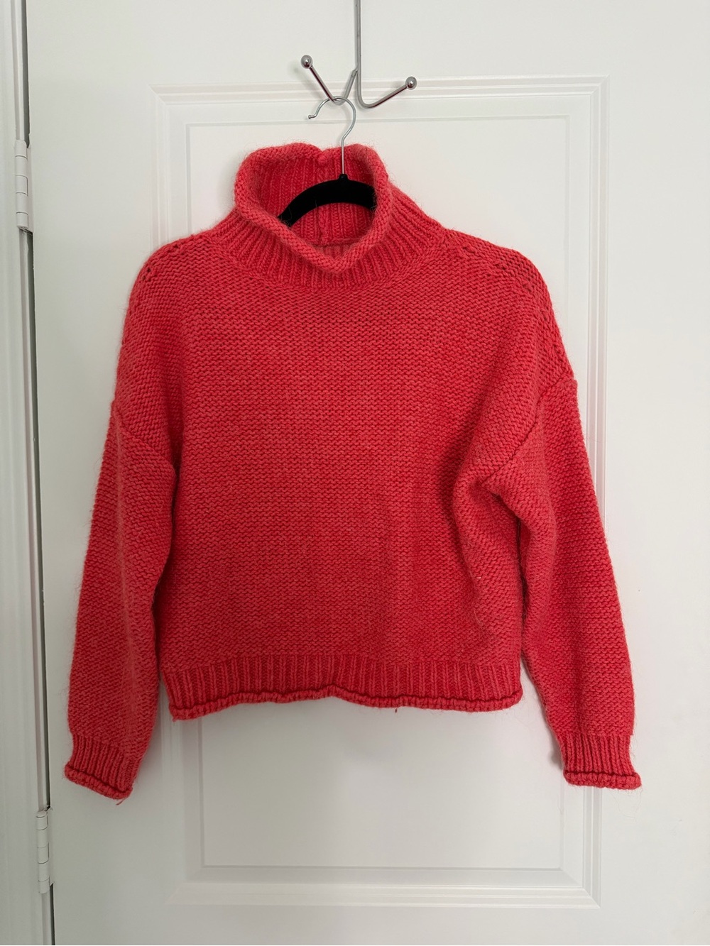 Anthropologie Coral Pink Turtleneck Sweater